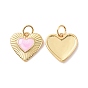 Подвески в форме сердца из латуни с эмалью, реальный 18 k позолоченный, с прыжковых колец, без кадмия, без никеля и без свинца