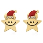304 серьги из нержавеющей стали эмаль, со стразами, звезда