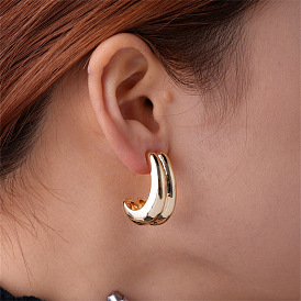 Layered C-shaped Crescent Earrings Minimalist Fashion Autumn Winter Geometric Stud Earrings