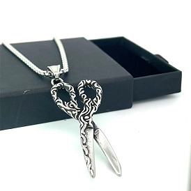 Винтажные мужские ножницы из нержавеющей стали ожерелья для мужчин