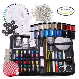BENECREAT Sewing & Knitting Tools Kits, with Buttons & Pins & Scissors & Pencil & Sewing Threads & Knitting Neddles & Crochet Hooks & Cloth Needle Cushion