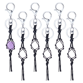 6шт. брелок из нейлоновой нити, с застежкой-карабином из сплава и кольцами