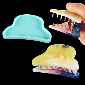 Pinza de pelo de garra cabujón moldes de silicona, moldes de resina, para resina uv, fabricación de joyas de resina epoxi, nube