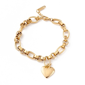 201 Stainless Steel Heart Charm Bracelet for Women
