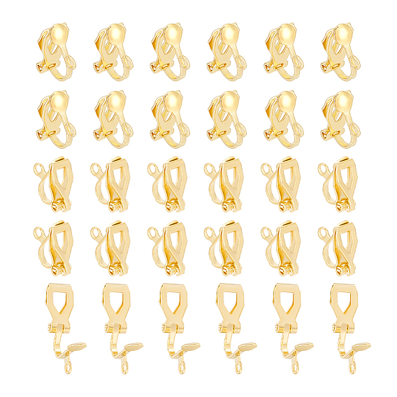 60 латунные серьги-клипсы, с петлями