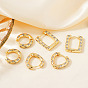 Серьги-кольца из латуни с прозрачным кубическим цирконием, золотые