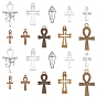 50Pcs 10 Styles Tibetan Style Alloy Pendants, Cross Charms