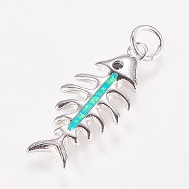 Подвески из бронзы из бронзы, с синтетическим опалом и горным хрусталем