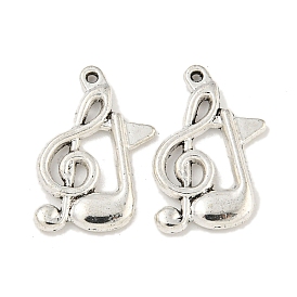 Tibetan Style Zinc Alloy Pendants, Lead Free & Cadmium Free, Musical Note, 20.8x13x2mm, Hole: 1mm, about 454pcs/500g