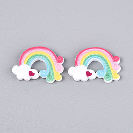 Кабошоны из смолы, радуга