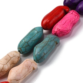 Синтетических нитей бирюзовые бусы, окрашенные, арахис