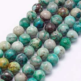 Natural Chrysocolla Beads Strands, Round