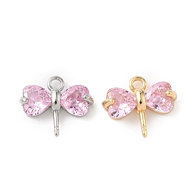 Латунный микро-паве кубический цирконий, бантом, за половину пробурено бисера