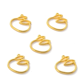 Alloy Open Back Bezel Pendants, For DIY UV Resin, Epoxy Resin, Pressed Flower Jewelry, Rabbit