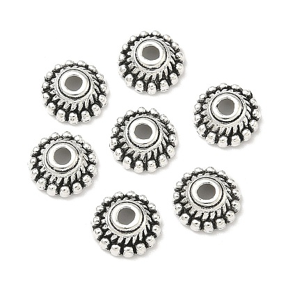 Крышки из тибетского сплава, без свинца и без кадмия, 8 мм диаметром, толщиной 3 мм , отверстие : 2 мм