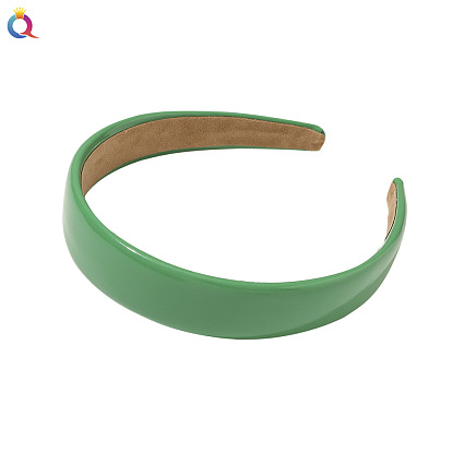 Candy-colored PU Leather Headband - Simple Hairband, Chanel Style, Hair Accessories.