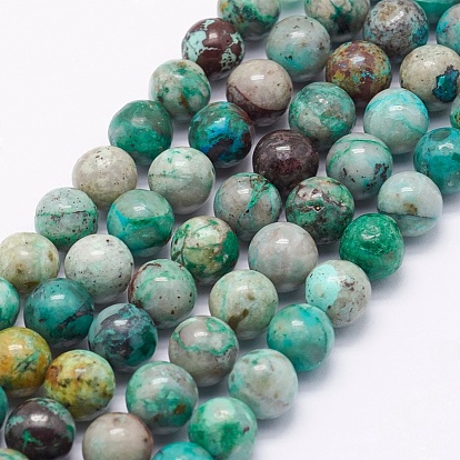 Natural Chrysocolla Beads Strands, Round