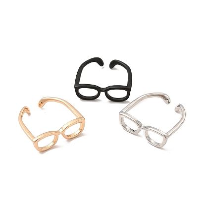 Brass Glasses Frame Open Cuff Ring for Women