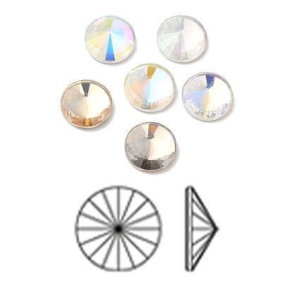 K 9 кабошоны из стеклянного страза, плоская задняя и задняя, граненые, полукруглый