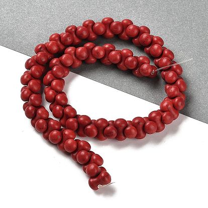 Synthetic Howlite Beads Strands, Dyed, Dumbbell