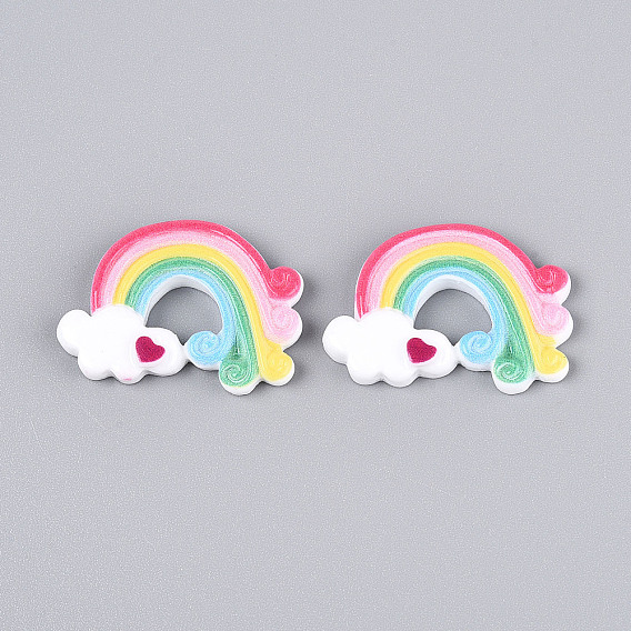 Кабошоны из смолы, радуга