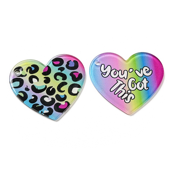 Акриловые подвески, сердце