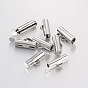 Iron Slide On End Clasp Tubes, Slider End Caps, 6x12mm, Hole: 3x1mm