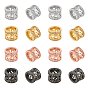 Brass Micro Pave Clear Cubic Zirconia Beads, Large Hole Beads, Column, Hollow