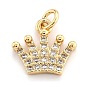 Латунные микропаве прозрачные подвески с фианитом, долговечный стеллаж с покрытием, корона