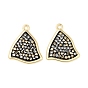 Rhinestone Pendants, with Light Gold Plated Brass Findings, Twist Triangle, Cadmium Free & Lead Free