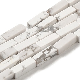 Synthetic Howlite Beads Strands, Rectangle