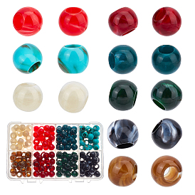 BENECREAT 200Pcs 8 Colors Imitation Gemstone Acrylic Beads, Rondelle