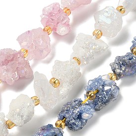 Гальванические натуральный druzy шарики агата стренг, самородки, с бисером