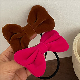 Sweet Velvet Butterfly Hair Tie for Girls' Ponytail, Cute Elastic Headband