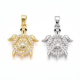 Латунные микро проложить кубического циркония подвески, без кадмия и без свинца, прелести черепахи