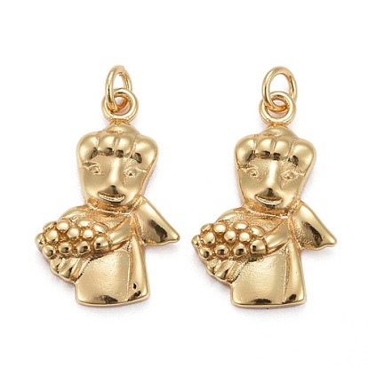 Brass Pendants, Long-Lasting Plated, Human