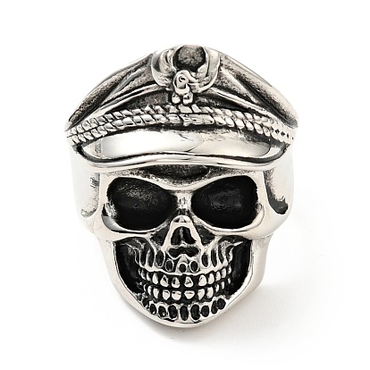 316 Stainless Steel Skull Finger Ring, Gothic Jewelry for Men Women