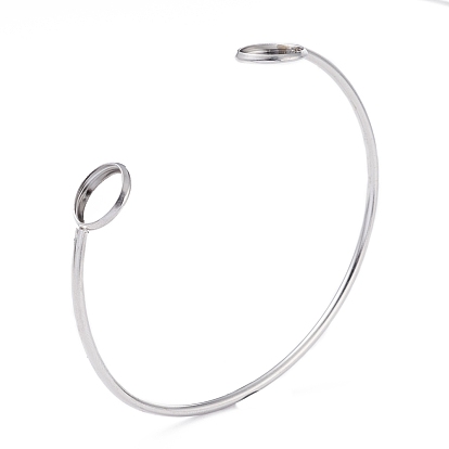 Adjustable 304 Stainless Steel Cuff Bangle Making, Flat Round Tray