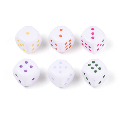 Непрозрачные акриловые бусины, игральная кость