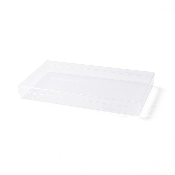 Flat Transparent Plastic Boxes, for Jewelry Storage, Rectangle