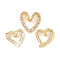 Латунь микро проложить кубического циркония соединительные кольца, золотые, Twisted Heart