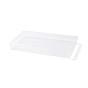 Flat Transparent Plastic Boxes, for Jewelry Storage, Rectangle