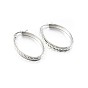 304 boucles d'oreilles en acier inoxydable, boucles d'oreilles hypoallergéniques, ovale, 38x25x4.5 mm, broches: 1.2x0.5 mm