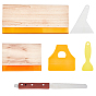 6 Pcs 6 Styles Wearproof Silk Screen Printing Squeegees Blade, Wooden Handle Mayitr Ink Scraper Scratch Board Tools