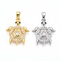 Латунные микро проложить кубического циркония подвески, без кадмия и без свинца, прелести черепахи