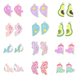 Colgantes de la aleación del esmalte, dijes de corazón/ballena/aguacate/pájaro/mariposa