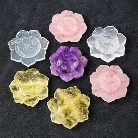 Украшения из натурального драгоценного камня в виде цветка лотоса, для украшения рабочего стола домашнего офиса