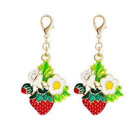 Colorful Strawberry Keychain Pendant for Bag, Pen, and Accessories Decoration - Minimalist Alloy Jewelry.