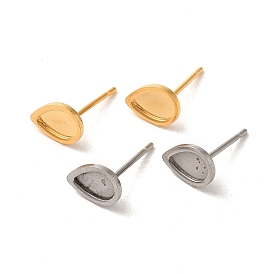 Teardrop 304 Stainless Steel Studs Earrings, with 201 Stainless Steel Findings