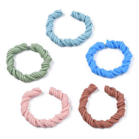 Polymer Clay Twist Rope Open Ring, for DIY Jewelry Making
